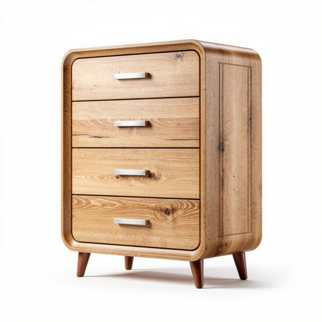 Commode en bois naturel avec quatre tiroirs dimensions 60 x 40 x 80 cm