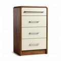 Commode en bois avec 4 tiroirs couleur crème et dimensions 40 x 30 x 80cm