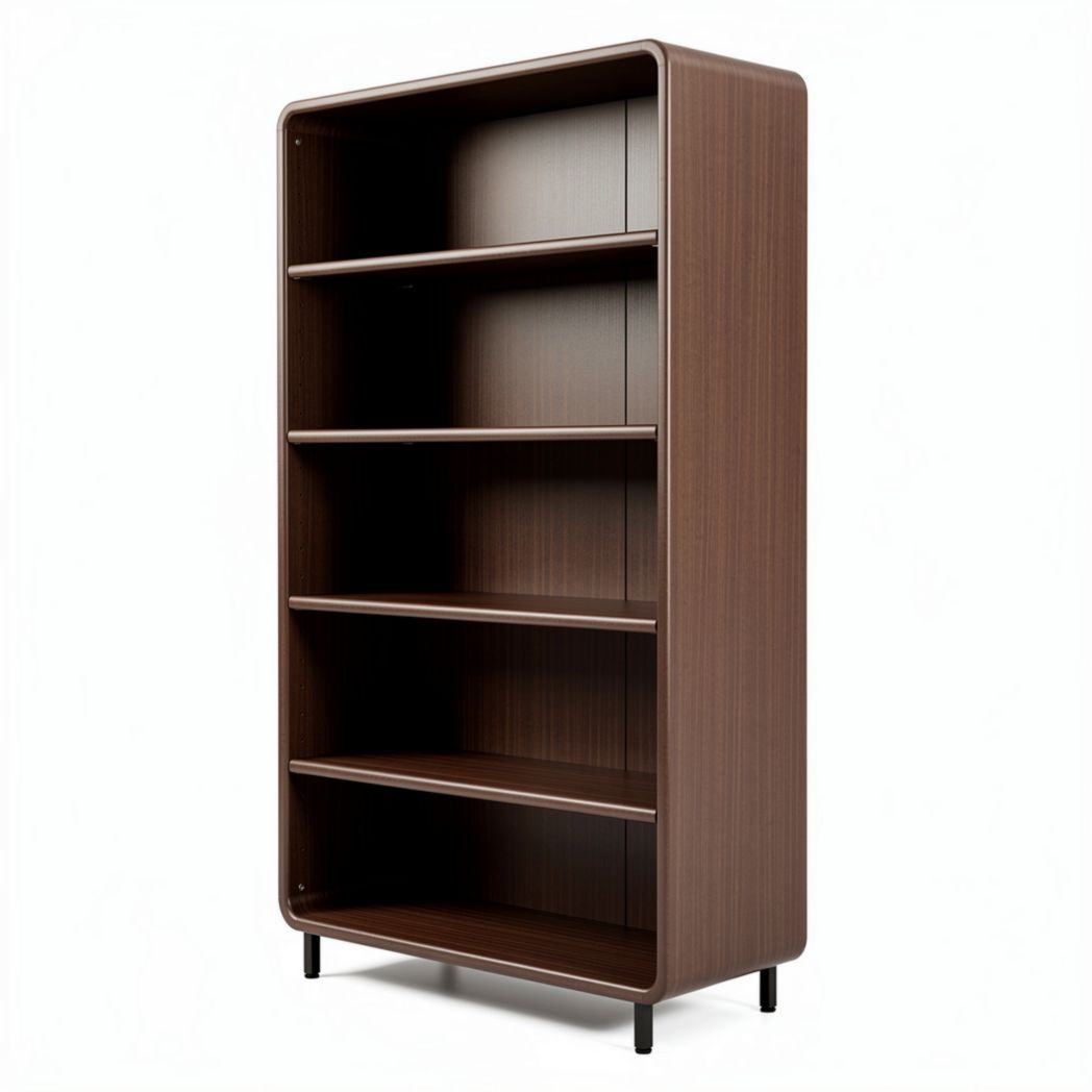 Bibliothèque en bois foncé dimensions 80 x 30 x 160 cm avec cinq étagères