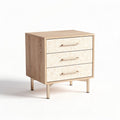 Table de chevet en bois avec trois tiroirs et design élégant 45 x 40 x 55cm