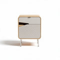 Meuble de rangement en bois blanc 50 x 40 x 40 cm avec portes à lamelles