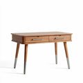Bureau en bois de bambou avec deux tiroirs 120 x 60 x 75cm couleur naturelle
