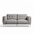 Canapé en tissu gris avec structure en métal dimensions 180 x 85 x 75cm