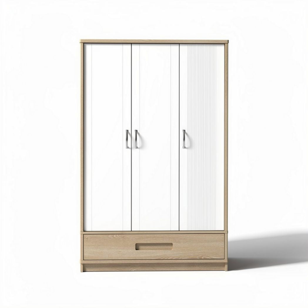 Armoire en bois avec portes blanches 90 x 50 x 180 cm pour rangement
