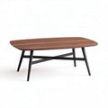 Table basse en bois naturel avec structure en métal noir 120 x 70 x 40cm