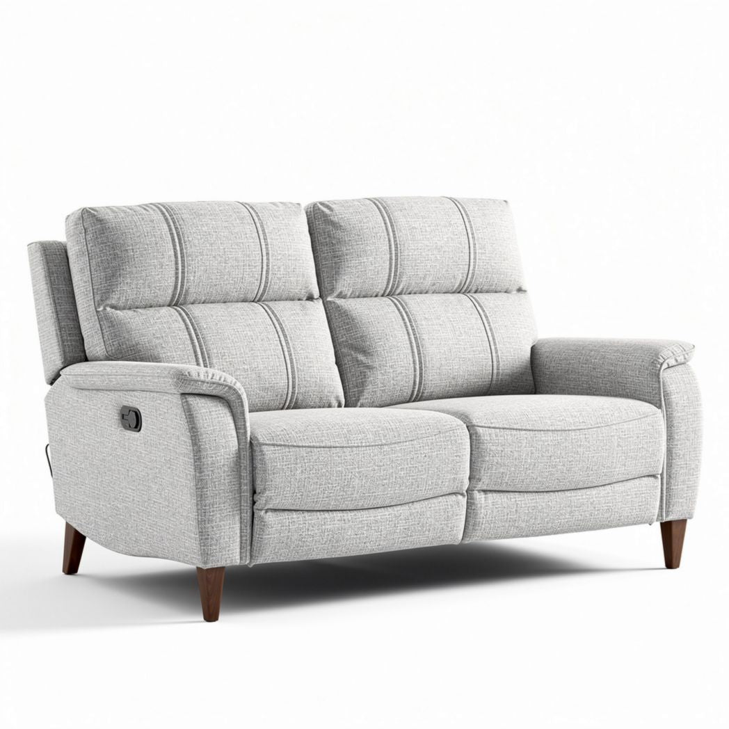Canapé rétractable en tissu gris clair avec dimensions de 180 x 90 x 85cm
