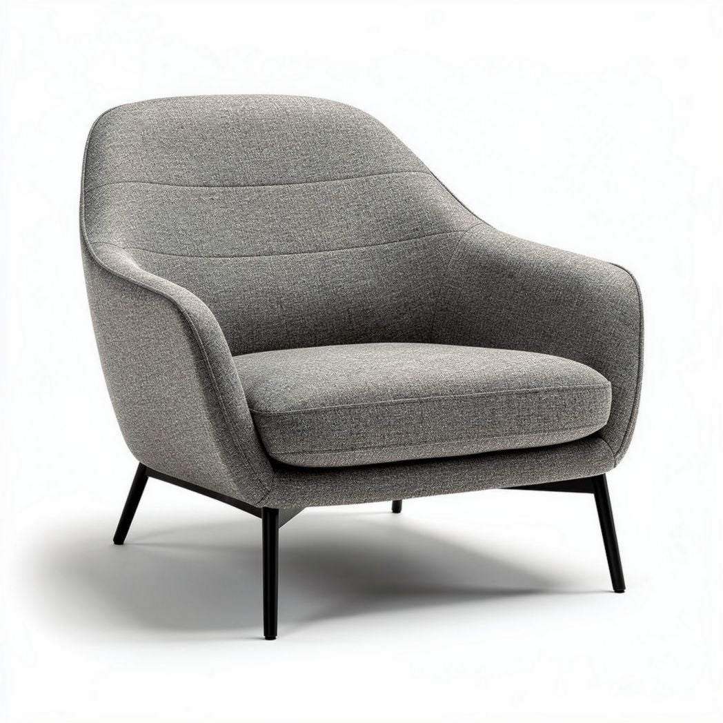 Fauteuil en tissu gris avec structure en métal dimensions 80 x 85 x 70cm